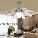 LuxureFan Simple Modern Ceiling Fan Light for Contemporary Living Room Bedroom Restaurant with Eight Retractable ABS Transparent Leaves and Take-Off Chandeliers (Sand Nickel) - B073R6T9BP